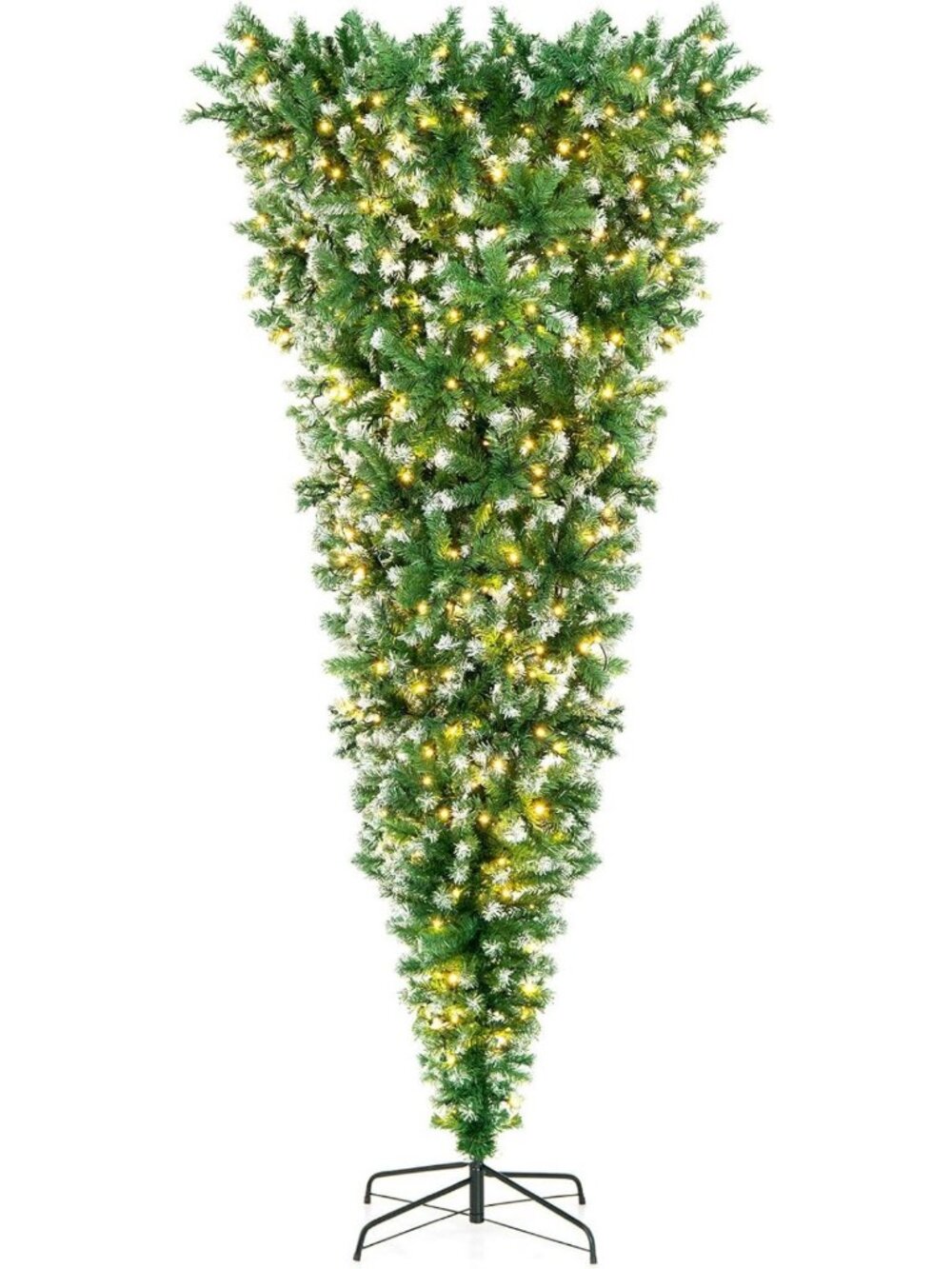 7.5FT Pre-Lit Upside Down Christmas Tree with 400 Colorful LED Lights